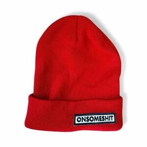Onsomeshit Beanie Red O/S — Good Condition